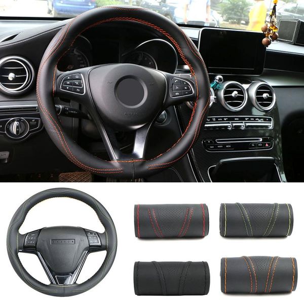 

автомобиль-стилизации интерьер микроволокно рулевого управление кожей колесо автомобиля крышка трехмерное дышащая противоскользящее авто рук