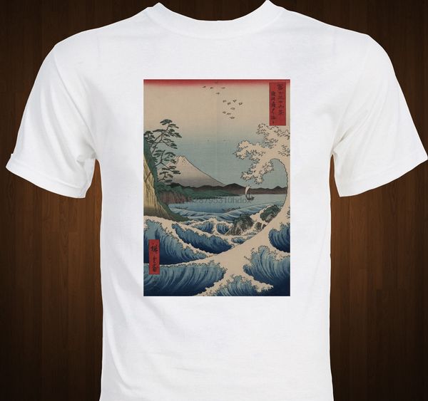 

mount fuji the sea of satta utagawa hiroshige ukiyo e japanese t shirt cartoon t shirt men new fashion tshirt
