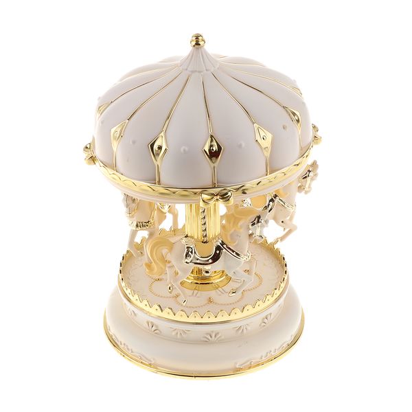 

2 цвета merry-go-round resin music box decor карусель лошадь music box рождество свадьба день подарков