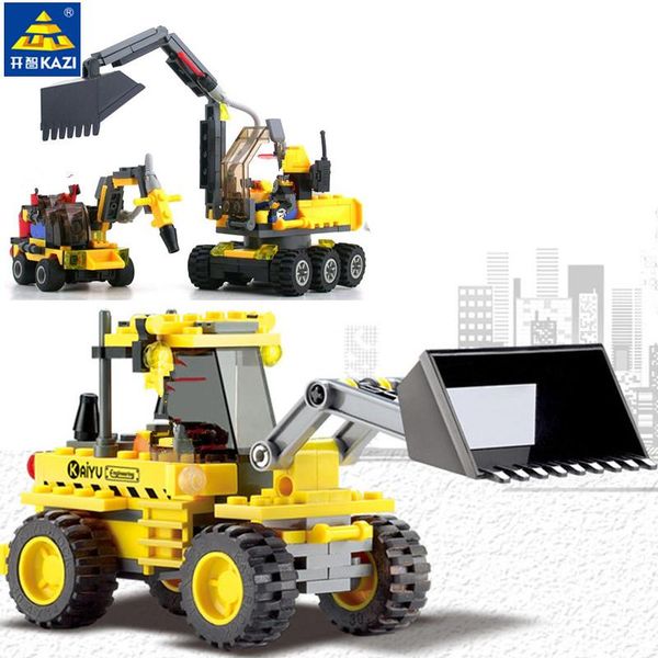 

for building toys playmobil bricks blocks excavator city truck construction forklift sets model children brinquedos educational qylruo