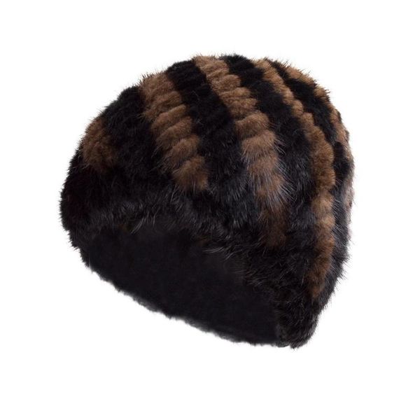 

fur story fs13603 women's knitted real cap women fur hat winter hat headgear ears warmer headdress mink women, Blue;gray