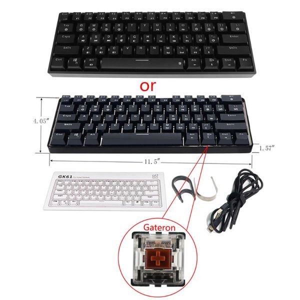 

rgb backlit bluetooth 5.0 wireless dual mode mechanical keyboard,61 gateron keys x6ha