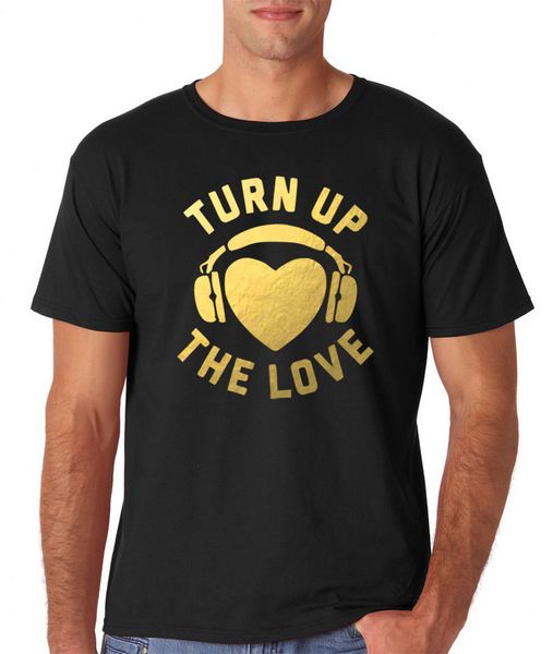 

nova moda para homens de manga curta tee turn up the love cotton short sleeve casual
