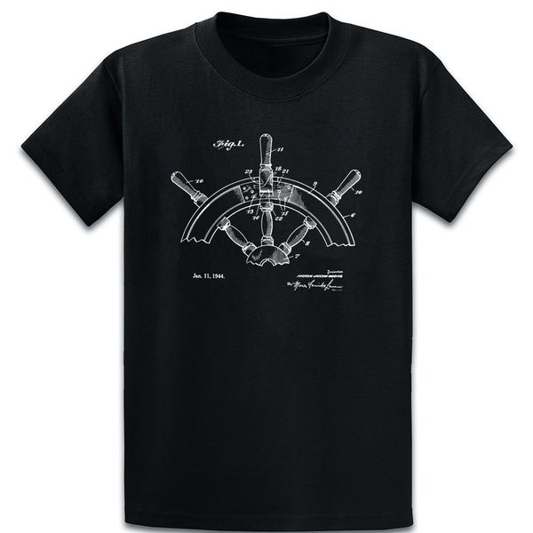

ship steering wheel helm patent print 1944 t shirt sunlight new fashion cotton summer standard normal knitted s-xxxxxl shirt