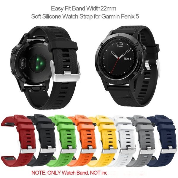 

for garmin fenix 5 easy fit width 22mm soft silicone watch strap bracelet for fenix 5/approach s60/forerunn 935 wristband