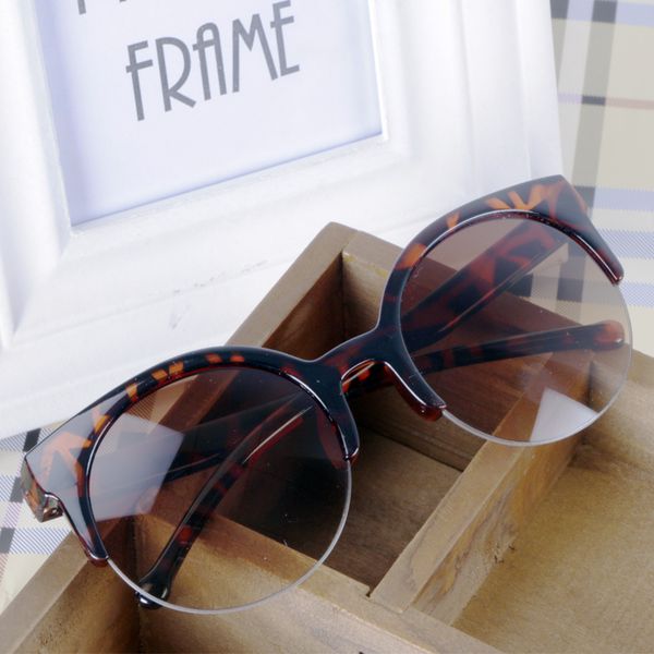 

fashion cat eye sunglasses women vintage semi-rimless sun glasses gafas inspired round circle sunglass feminino, White;black