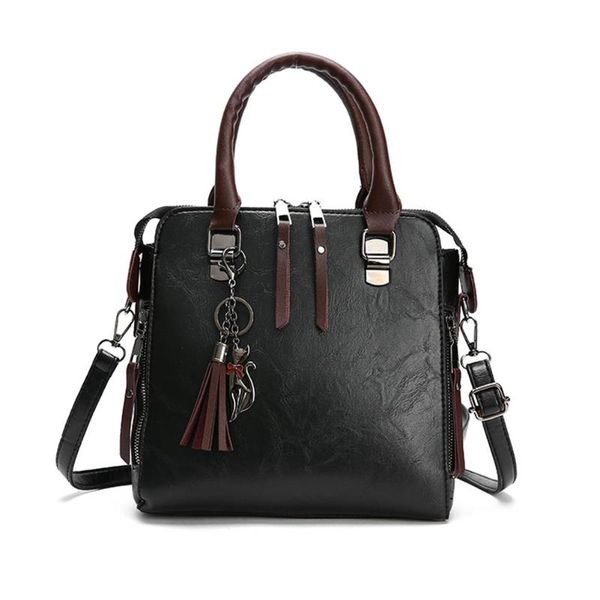 

tassel handbag women pu leather zipper shopping totes fashion cat pendant travel shopping dinner party crossbody shoulder ba