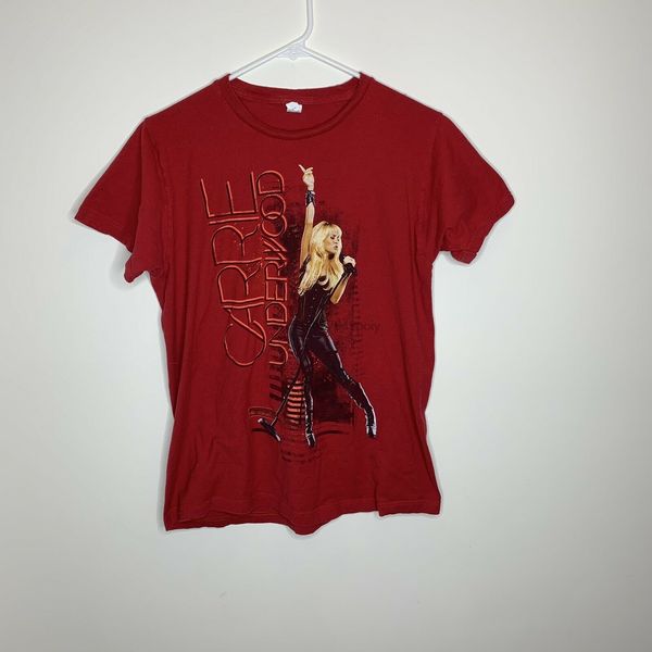 

tultex mens m carrie underwood blown away 2012 concert tour red t shirt