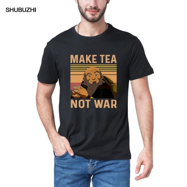 

uncle iroh make tea not war - peaceful samurai tea drinker vintage men's sport 100% cotton t-shirtmens streetwear womens tees