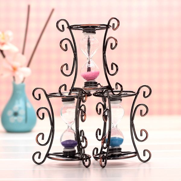 

diy metal hourglass exquisite bronze small hob iron craft glass miniatures ornaments multi-color sand deskdecoration crafts