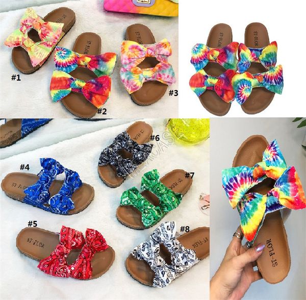 

shoes color tie-dye printing bow summer women designers sandals platform slides luxurys sandales slippers beach bath shoes d9706, Black;grey
