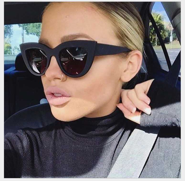 

cute retro cat eye sunglasses women small black white triangle vintage ladies sun glasses red female uv400, White;black