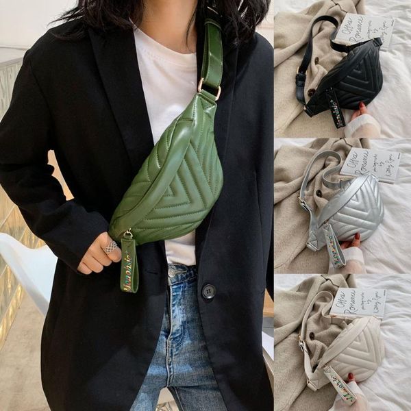 

women leather fanny pack waist bag solid sports outdoor leather pouch simple chest nerka pocket kidney crossbody bag new d#