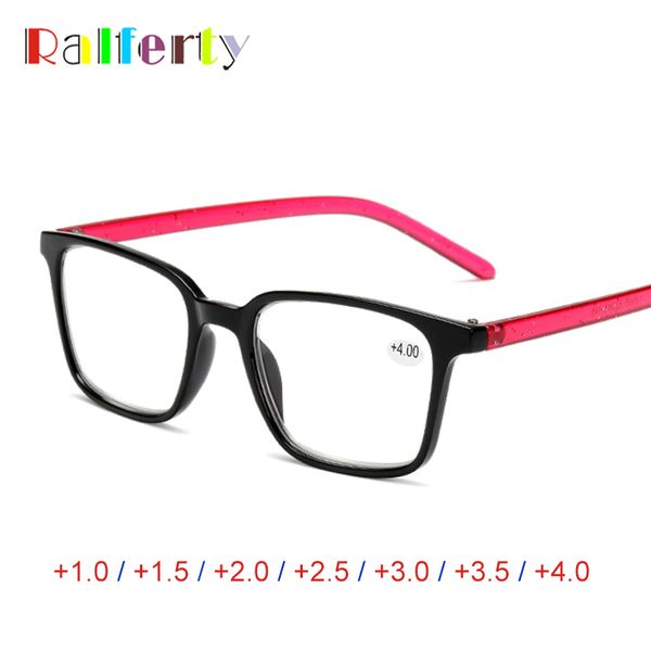 

ralferty vintage square reading glasses women men diopter presbyopic eyeglass +1.0 +1.5 +2.0 +2.5 +3.0 +3.5 +4.0 a6905, White;black