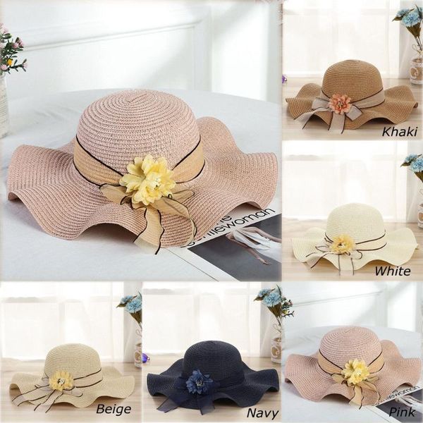 

wide brim hats 2021 fashion summer ladies women sunscreen sun visor straw beach travel outdoor caps, Blue;gray