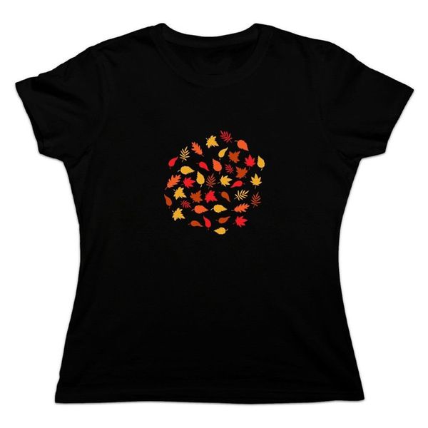

падение листьев осени женщин новизны t-shirt на заказ шелкографической футболочку