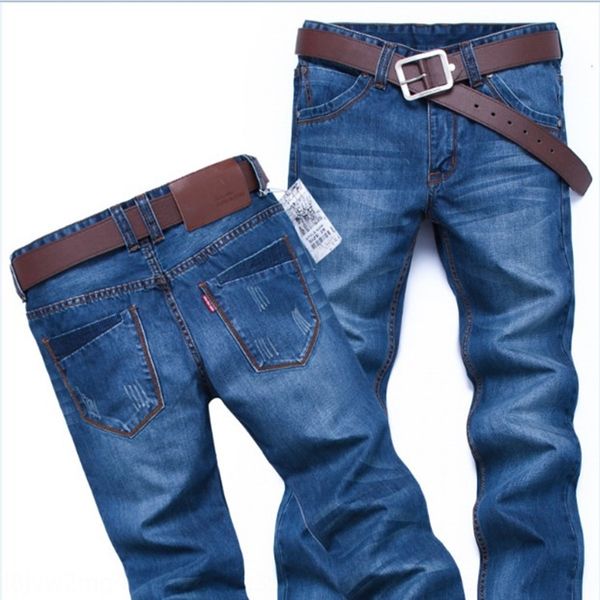 

four seasons men's standard straight denim trousers 620 korean fashion men's jeans jeans and jeanstrousers and jeansspecial online, Blue
