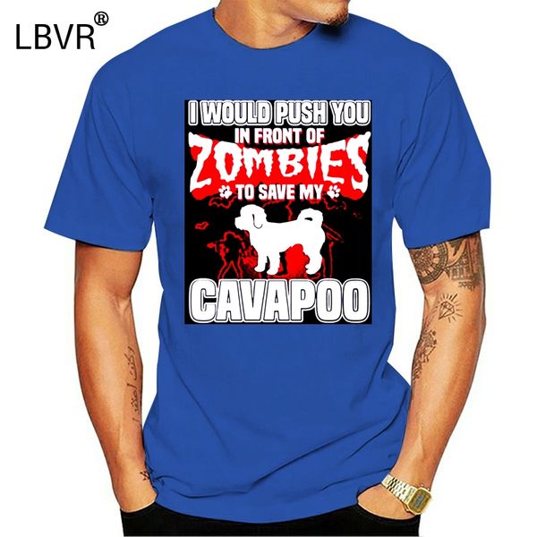 

men tshirt i would push you in front of zombies to save my cavapoo t shirt printed t-shirt tees top