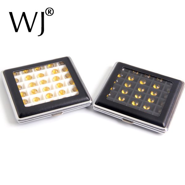 

высококлассные черный кожзам сыпучие алмазный ящик для хранения драгоценных камней коллекция case 30 сетка gem дисплей держатель организатор, Pink;blue