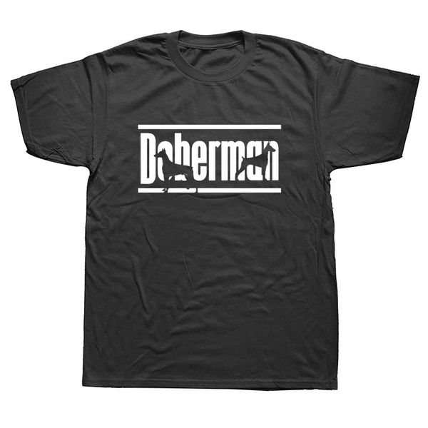 

doberman dog dad t shirt summer style short sleeve cotton t-shirt men clothings