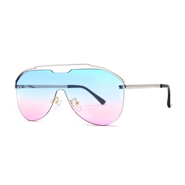 

2020 new ladies one piece piece sunglasses metal frame uv400 fashion sunglasses box purchased separately, White;black