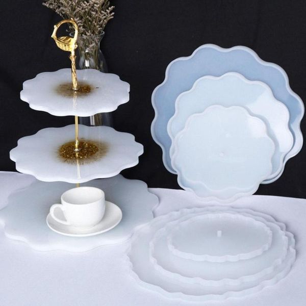 

diy 3 layer silicone flower wave fruit tray holder ornament craft decor mold tray silicone mold craft tool decoration