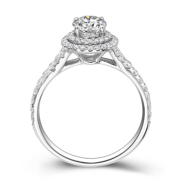 

14k au585 white gold ring women wedding anniversary engagement party ring crown 4 claw round moissanite diamond elegant trendy, Golden;silver