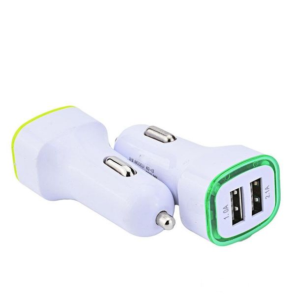 

5v 2.1a dual usb ports led light car charger adapter universal charing adapter for samsung s7 s8 s9 lg cell phone