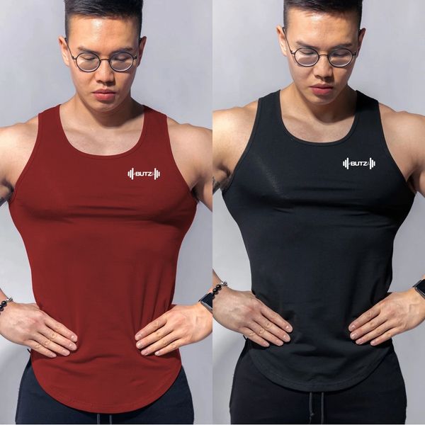 

muscle fitness brothers 2019 new summer breathable sports t-shirt vest vest men' slim sleeveless t-shirt j9hvt, White;black