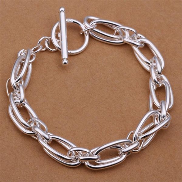 

wholesale price men women chain silver color plated bracelets noble wedding gift party fashion jewelry christmas gifts jshh320, Black