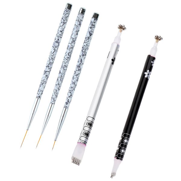 

5pcs makeup nail art liner brushes magnetic pens set diy cat eyes uv gel painting drawing sticks kit