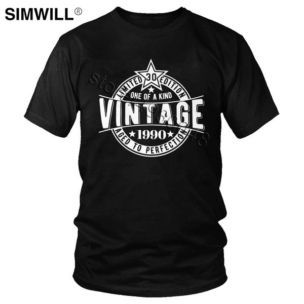 

vintage 1990 aged to perfection t-shirt mens cotton 30th birthday gift t shirt short sleeves urban simple tshirt big size tee