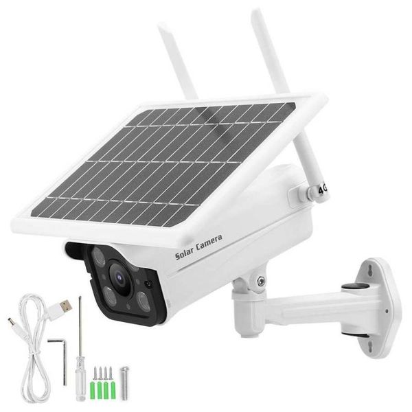 

cctv 1080p solar surveillance camera 4g ip66 7w wireless security monitor system with led ip66 camera