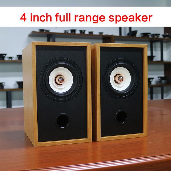 

diy 20-50w 4 inch full-range speaker with fever deskpassive wooden front hifi speaker computer/tv 80hz-20khz