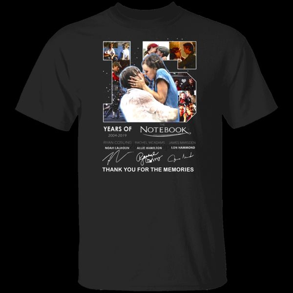 

15 years of the notebook thank you for the memories t shirt black gift women