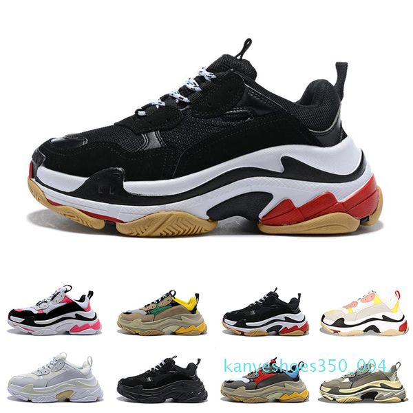 

17fw triple s sneakers for mens women black red white green casual dad shoes tennis increasing shoe 36-45 k04