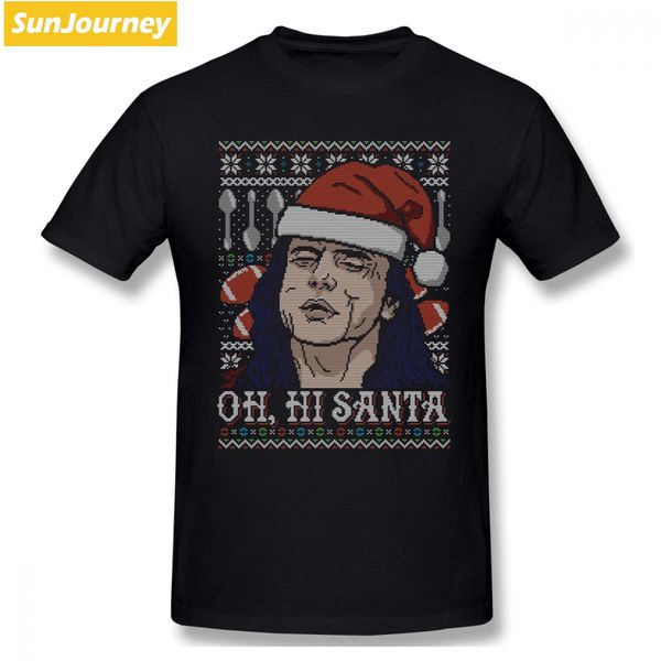 

oh hi santa the disaster artist christmas men t shirt pop harajuku 4xl 5xl 6xl o-neck cotton short sleeve custom men's clothes