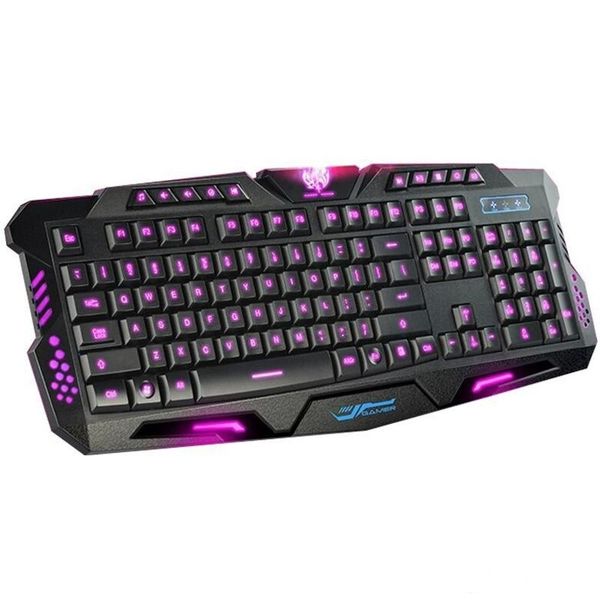 

e-sports game keyboard cooling led backlight usb cable multimedia for pc game crack adjustable mechanical feel keyboard gift