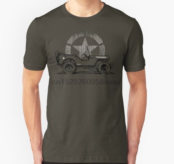 

мужчины тенниска g.i hero willys ww2 t shirt печатных t-shirt тройники верхней