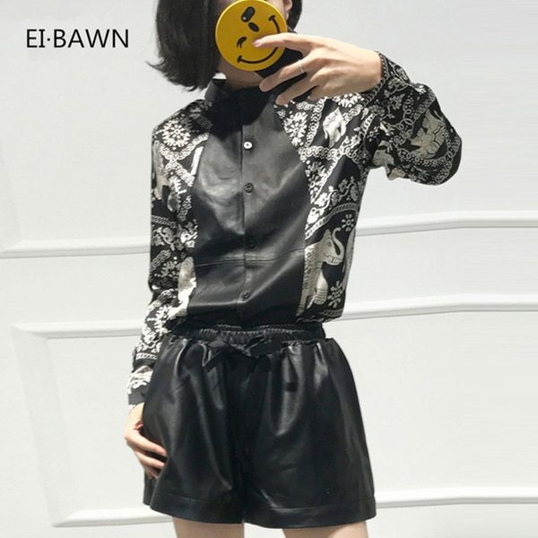 

women's blouses & shirts sale 2021 women and with genuine leather black long sleeve korean fashion blouse plus size autumn, White