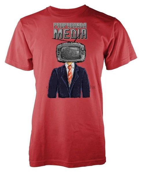 

80s 8 bit blocky propaganda media television t shirt