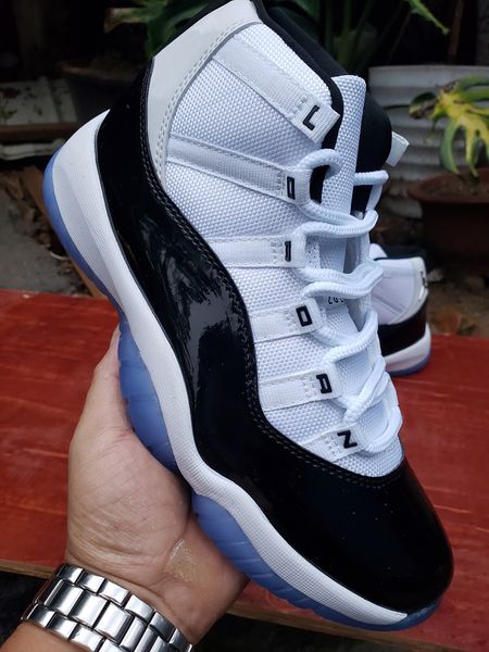 

11 25th anniversary black white metallic sliver men basketball shoes 11s jumpman 23 mens trainers sports sneaker size7~13