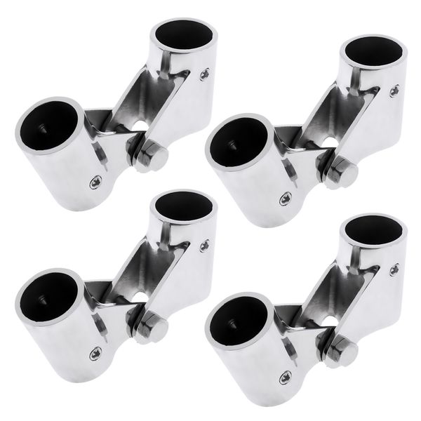 

4pcs stainless steel boat rail fittings folding swivel tube pipe connector 26mm