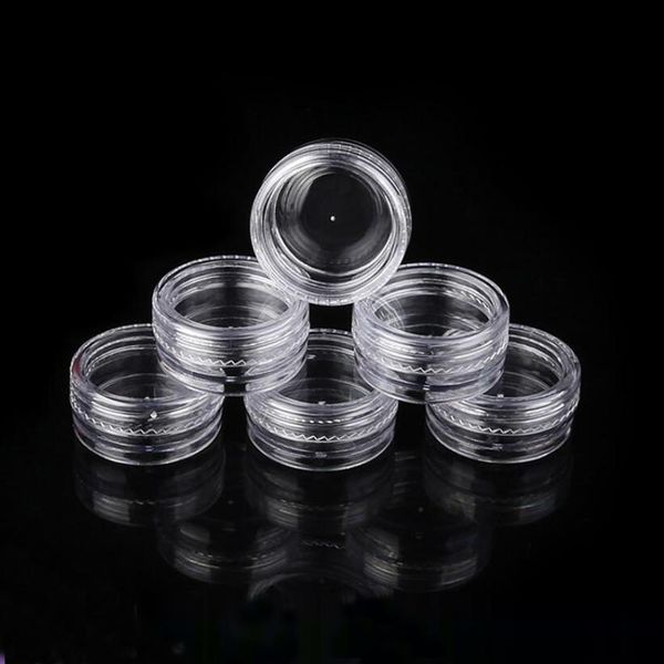 

5ml plastic cosmetic sample container jar pot transparent small empty camping travel eyeshadow face cream lip balm bottle 0226pack