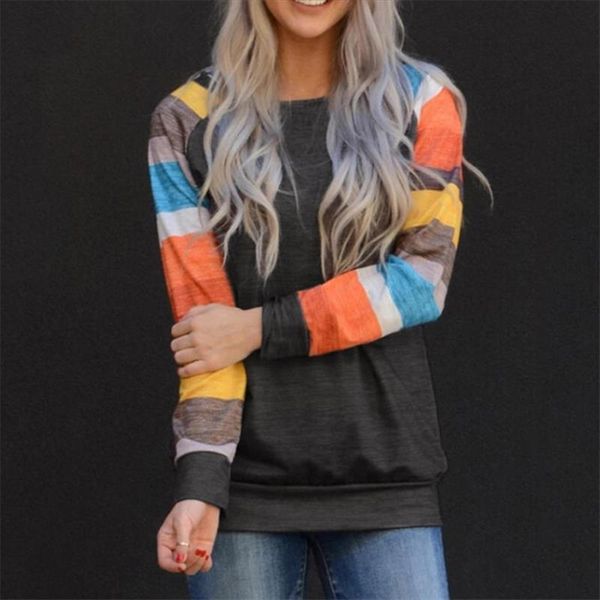

women hoodies striped sweatshirts autumn long sleeve women hoodie fashion pullovers female sweatshirt women o-neck top, Black