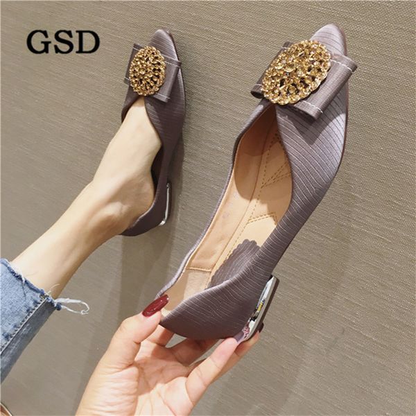 

2020 new summer/autumn women flats fashion pointed toe butterfly knot crystal ladies dress shoes woman shallow ballet flats, Black