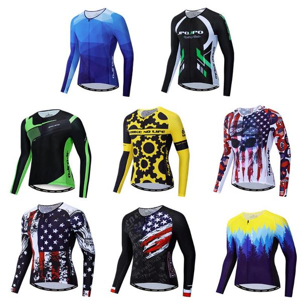 

weimostar pro team men's long sleeve cycling jersey bike wear cycling clothing ciclismo sportswear maillot s-xxxl blue yellow, Black;red