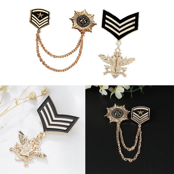 

2 pieces retro alloy chain brooch pins star, Gray