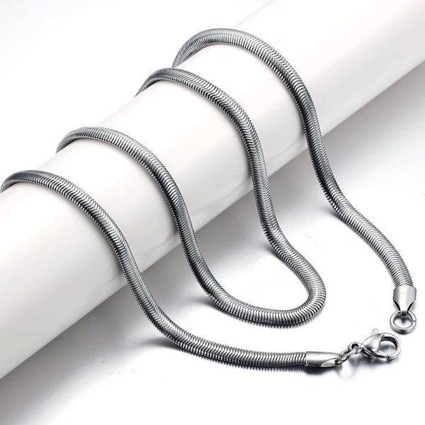 

1 piece 316 stainless steel flat snake chain necklace for men women necklace jewelry, Silver