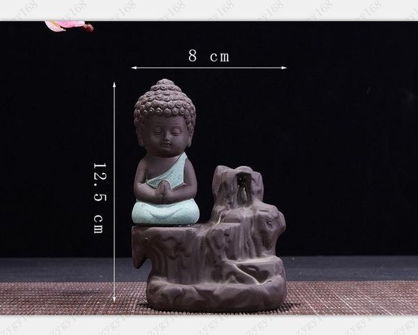 

censer safety foam packaging small buddha backflow incense burner purple sand monk censer mini ceramics ornament fragrance mountain